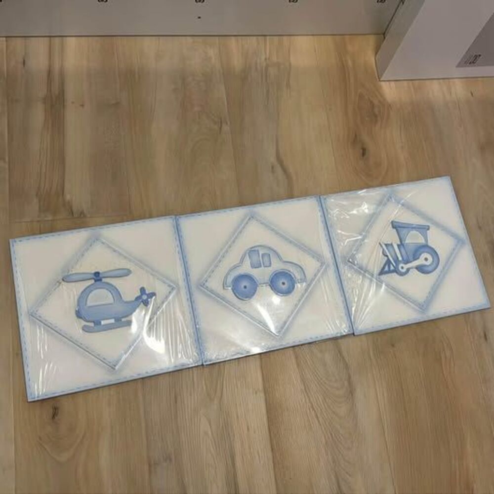 Nursery Decor - baby blue for boy- Car 🚙 Helicopter 🚁 and Train 🚂